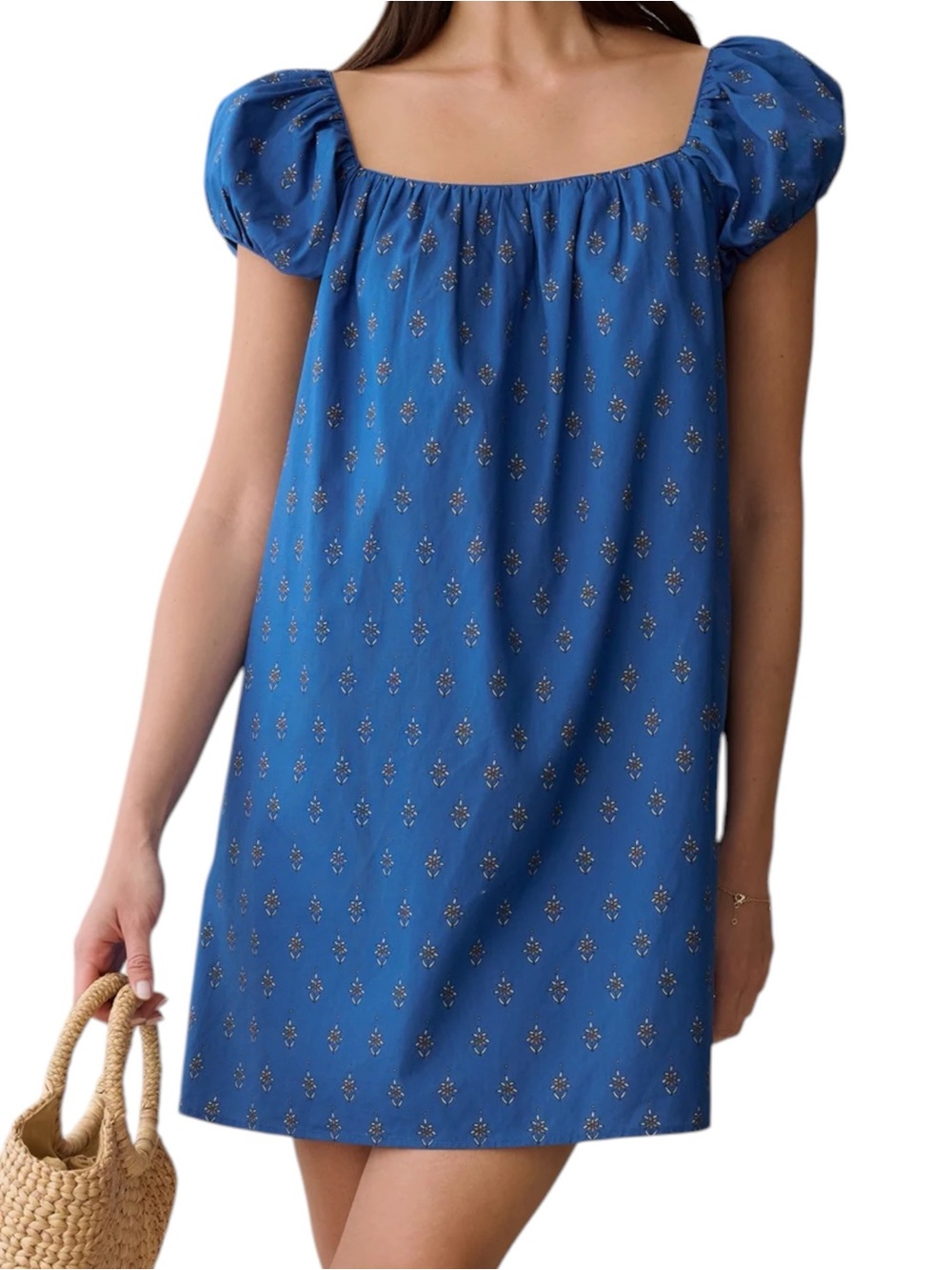 Few Moda Kourt Nya Cotton Mini Dress Blue Bijou NWT